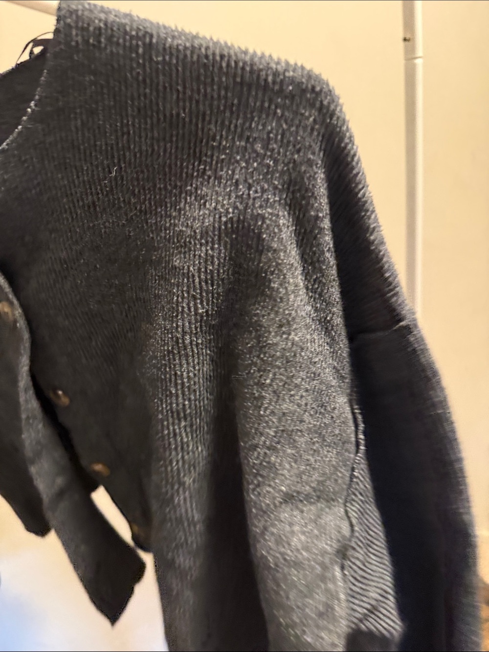 ZARA Dark Gray Ribbed Button-Front Cardigan - Picture 3 of 4